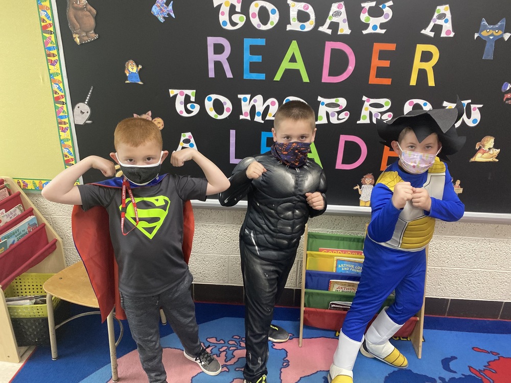 Students dressed as super heroes