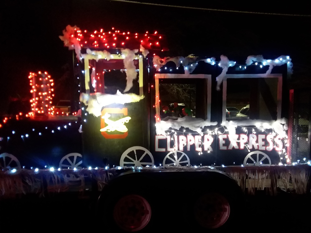 Columbiana's Joy of Christmas Winning Parade Float Joshua Dixon